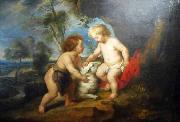 Peter Paul Rubens Infant Christ and St John the Babtist in a landscape Spain oil painting artist